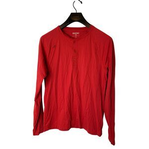 Rhone Long sleeve athletic henley red men's size medium 100337